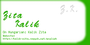 zita kalik business card